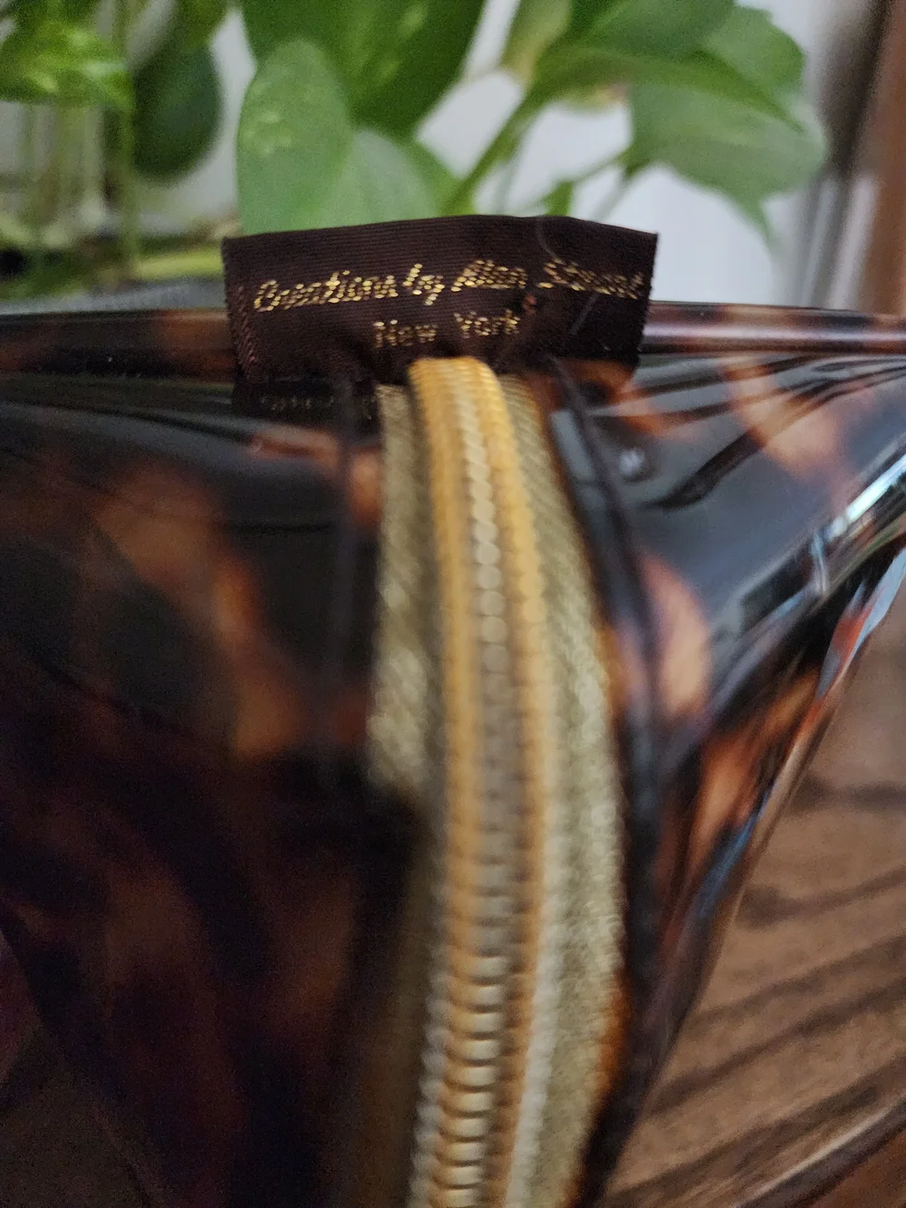 Vintage Alan Stuart NY Tortoise Shell Makeup Pouch